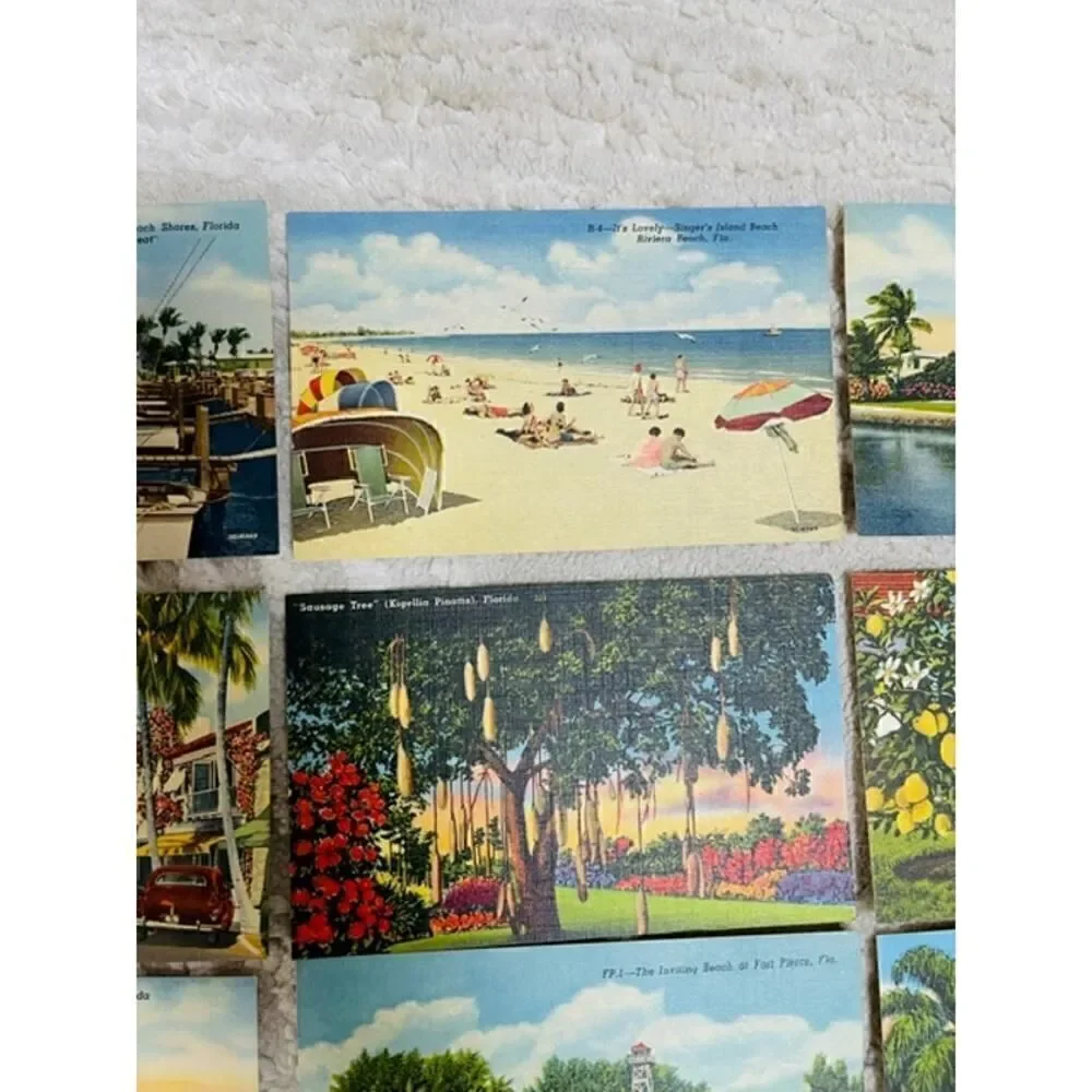Tichnor Curteich Linen Post Cards Palm Beach Biltmore Lot of 16